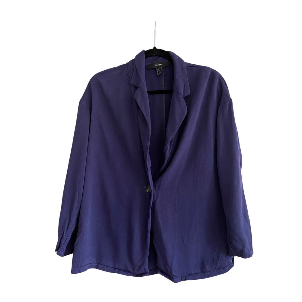 Forever 21 Navy Blue Single Button Blazer Size Small